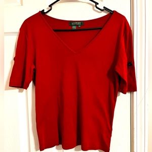 Lauren Ralph Lauren red small top